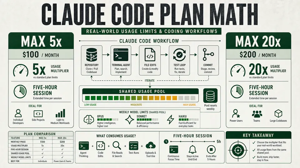 Claude Max 100 versus 200 Claude Code plan usage comparison for developers